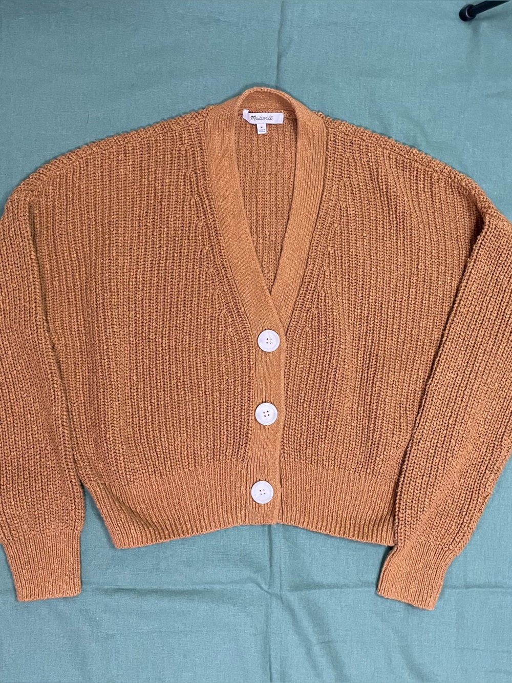 Madewell Caramel Knit Button-Front Cardigan